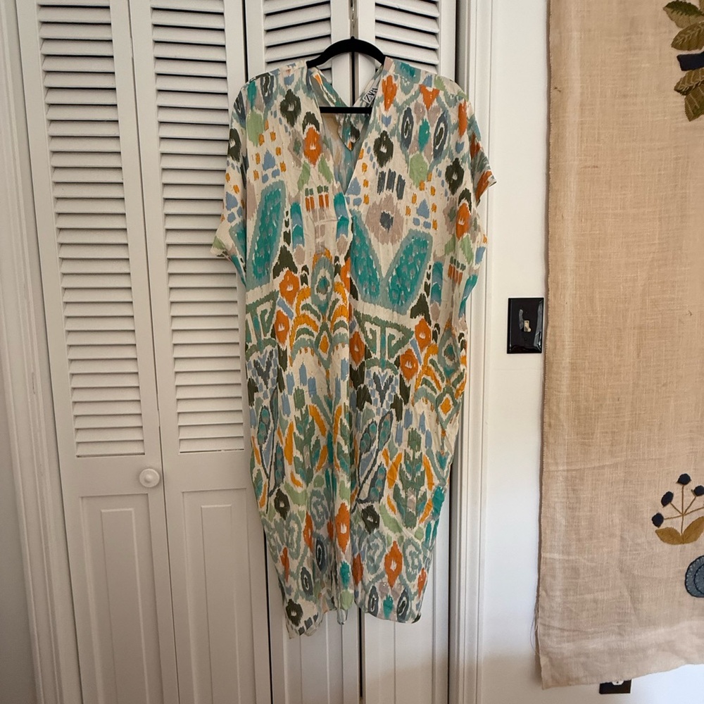 Zara Multicolor Patterned Midi Dress